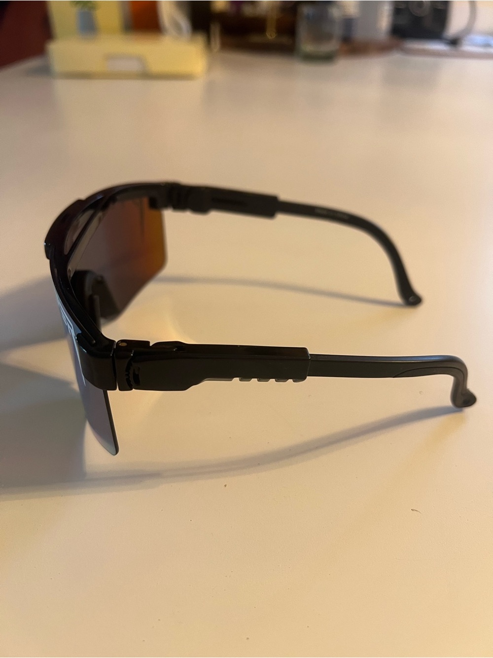 PIT VIPER Mirrored Shield Sunglasses in Rainbow/Orange - Picture 2 of 2